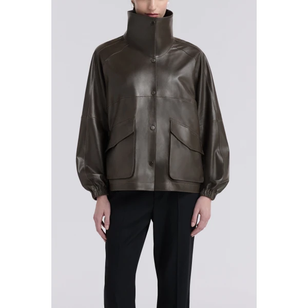 Nour Hammour Anorak Light Leather Windbreaker Jacket, view 2