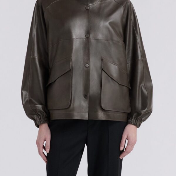 Nour Hammour Jackets Color | Anorak Light Leather Windbreaker Jacket luxury leather Jackets from Coveti