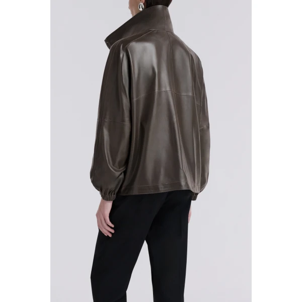 Nour Hammour Anorak Light Leather Windbreaker Jacket, view 3