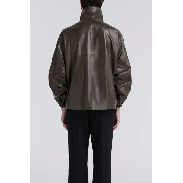 Nour Hammour Anorak Light Leather Windbreaker Jacket, view 4