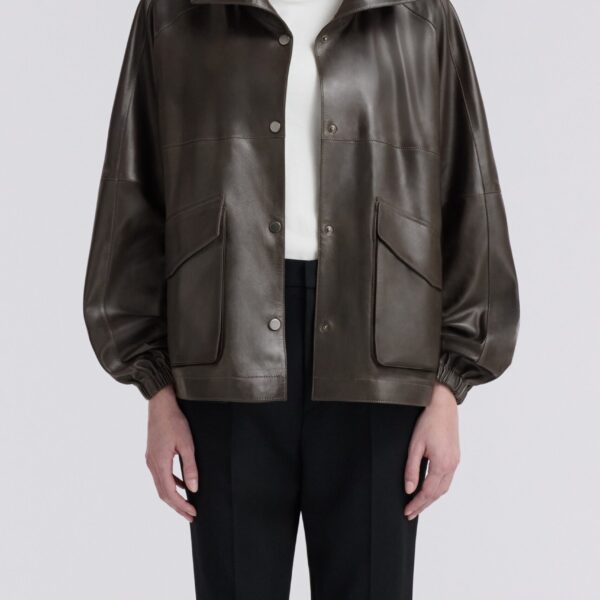 Nour Hammour Jackets Color | Anorak Light Leather Windbreaker Jacket luxury leather Jackets from Coveti