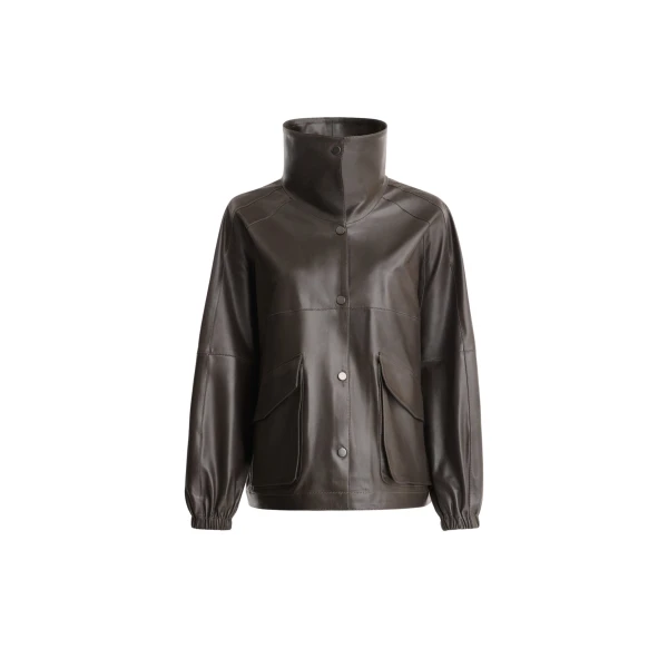 Nour Hammour Jackets Color | Anorak Light Leather Windbreaker Jacket luxury leather Jackets from Coveti