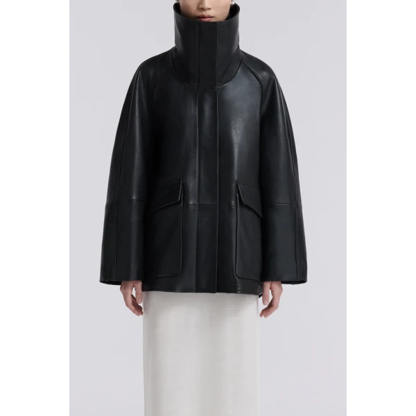 Nour Hammour Ansel Opulent Leather Jacket, view 2