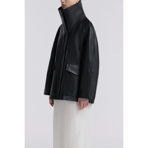 Nour Hammour Ansel Opulent Leather Jacket, view 4