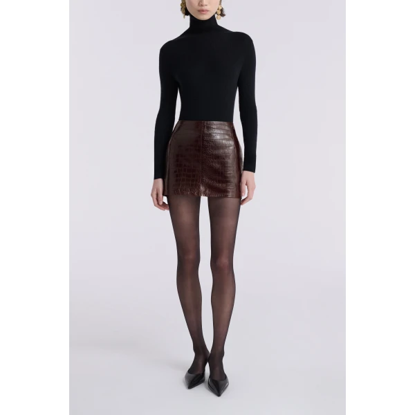 Nour Hammour Avery Ultra Mini Leather Skirt, view 2