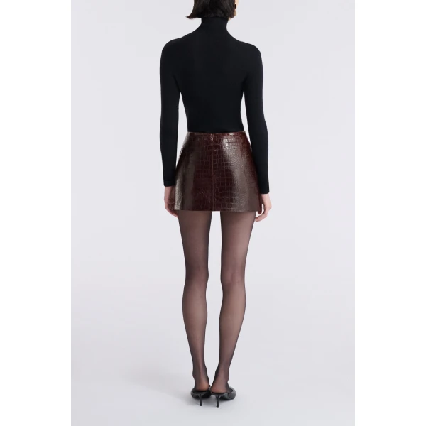 Nour Hammour Avery Ultra Mini Leather Skirt, view 4