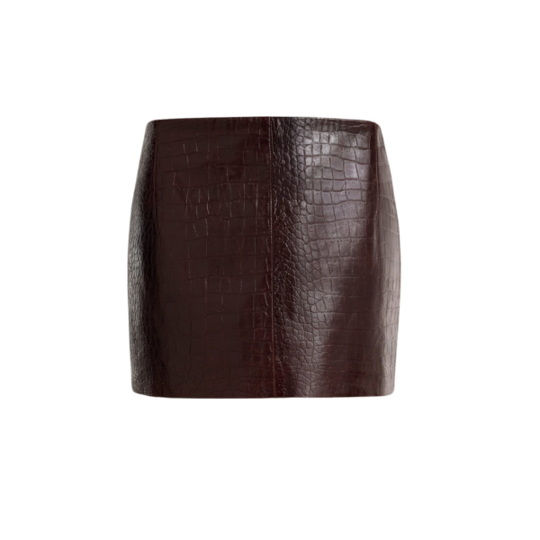 Nour Hammour Skirts Color | Avery Ultra Mini Leather Skirt luxury leather Skirts from Coveti