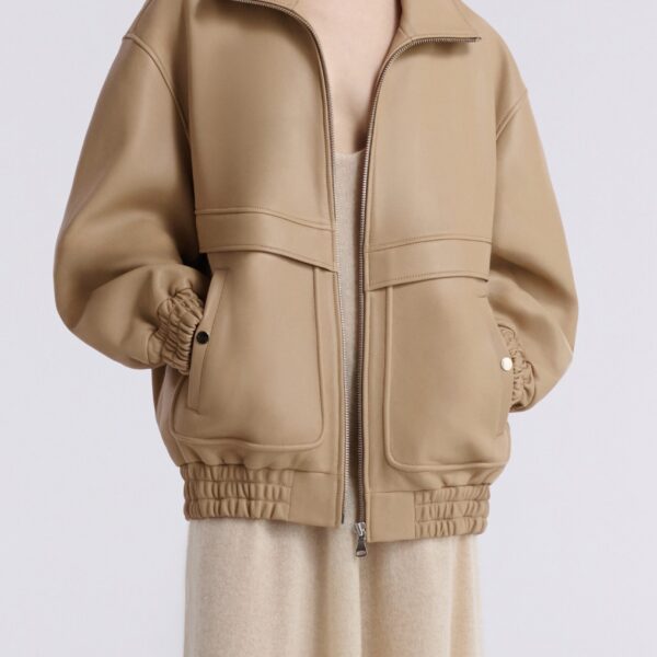 Nour Hammour Jackets Color | Beck Modern Leather Bomber luxury leather Jackets from Coveti