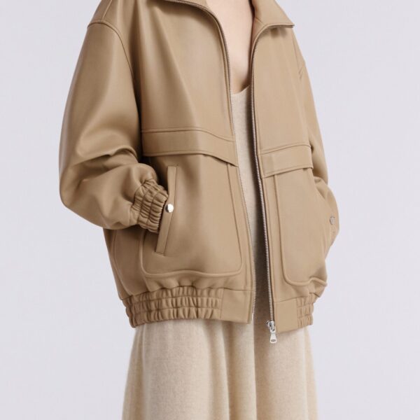 Nour Hammour Jackets Color | Beck Modern Leather Bomber luxury leather Jackets from Coveti