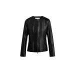 Nour Hammour Jackets Color | Classic Polished Leather Jacket luxury leather Jackets from Coveti