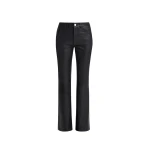 Nour Hammour Pants Color | Flare Stretch Leather Pants luxury leather Pants from Coveti