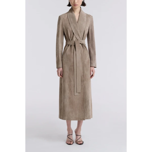 Nour Hammour Gallery Refined Suede Coat, view 2
