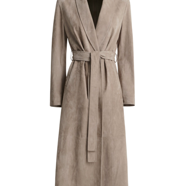Nour Hammour Coats Color | Gallery Refined Suede Coat luxury leather Coats from Coveti