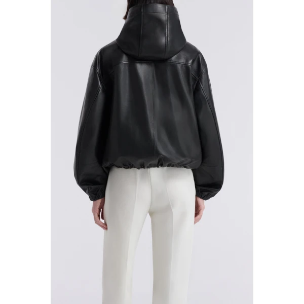Nour Hammour Leo Supple Leather Hoodie, view 5