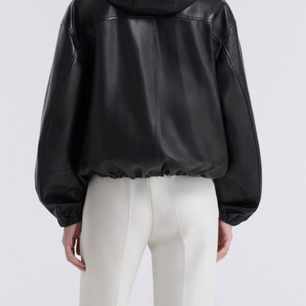 Nour Hammour Hoodies Color | Leo Supple Leather Hoodie luxury leather Hoodies from Coveti