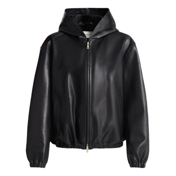 Nour Hammour Hoodies Color | Leo Supple Leather Hoodie luxury leather Hoodies from Coveti