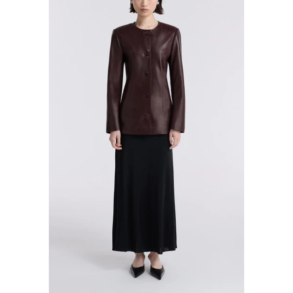 Nour Hammour Maud Chic Leather Blazer, view 2