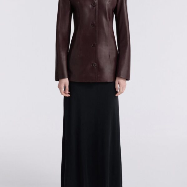Nour Hammour Jackets Color | Maud Chic Leather Blazer luxury leather Jackets from Coveti