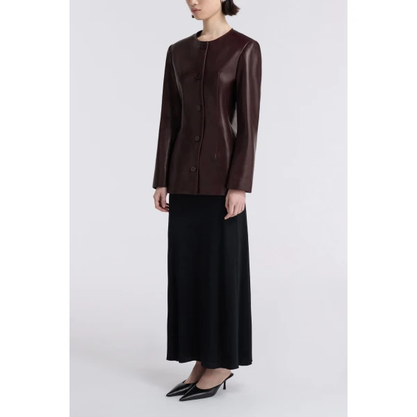Nour Hammour Maud Chic Leather Blazer, view 3