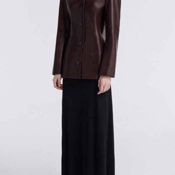 Nour Hammour Jackets Color | Maud Chic Leather Blazer luxury leather Jackets from Coveti