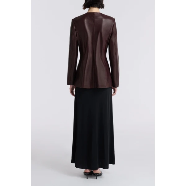 Nour Hammour Maud Chic Leather Blazer, view 4