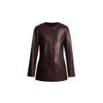 Nour Hammour Jackets Color | Maud Chic Leather Blazer luxury leather Jackets from Coveti
