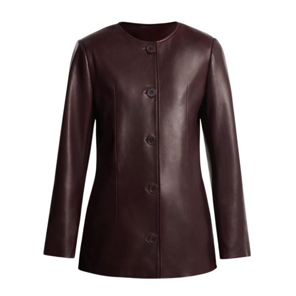 Nour Hammour Jackets Color | Maud Chic Leather Blazer luxury leather Jackets from Coveti