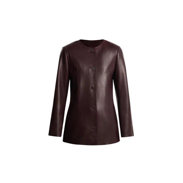 Nour Hammour Jackets Color | Maud Chic Leather Blazer luxury leather Jackets from Coveti