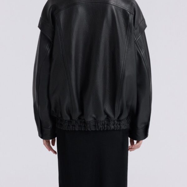 Nour Hammour Jackets Color | Micah Sumptuous Leather Bomber luxury leather Jackets from Coveti