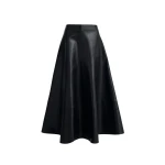 Nour Hammour Skirts Color | Opera Sweeping Leather Skirt luxury leather Skirts from Coveti