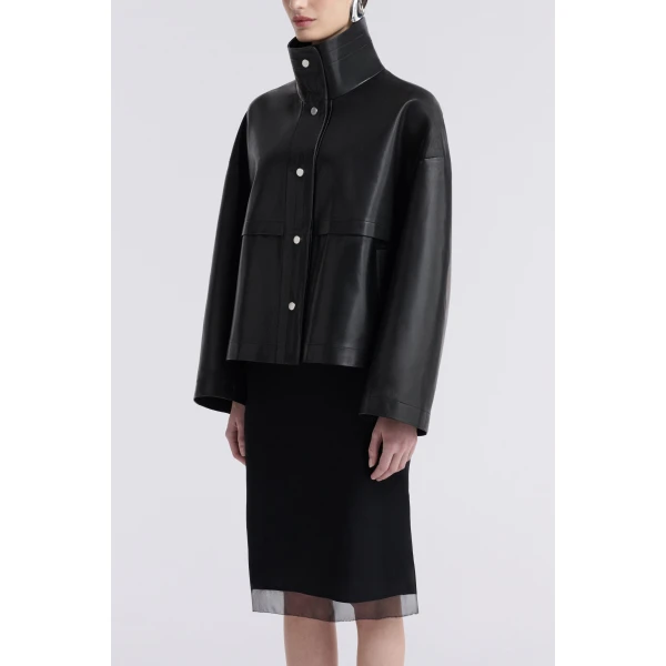 Nour Hammour Park Soft Leather Jacket, view 3