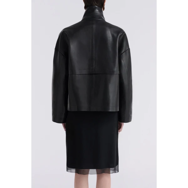 Nour Hammour Park Soft Leather Jacket, view 4