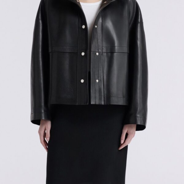 Nour Hammour Jackets Color | Park Soft Leather Jacket luxury leather Jackets from Coveti