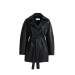 Nour Hammour Coats Color | Quinn Sublime Leather Trench luxury leather Coats from Coveti