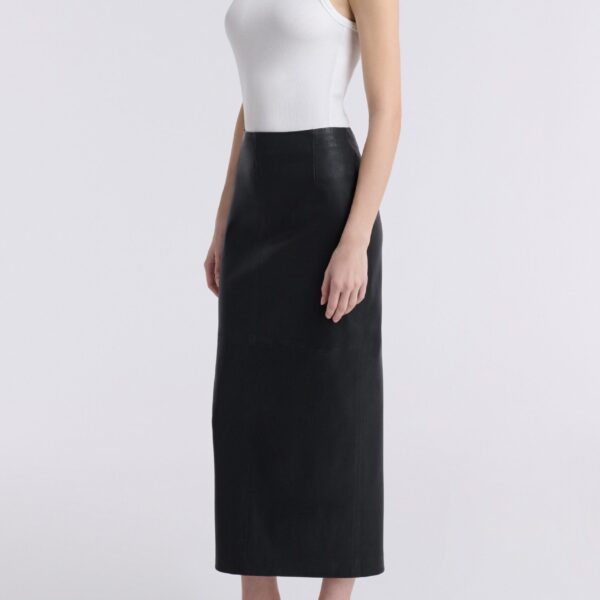 Nour Hammour Skirts Color | Slinky Stretch Leather Skirt luxury leather Skirts from Coveti