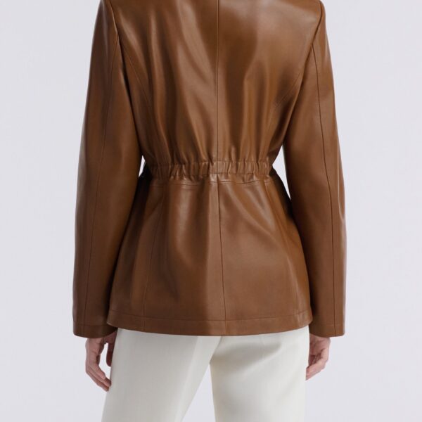 Nour Hammour Jackets Color | Wells Cinched Leather Jacket luxury leather Jackets from Coveti