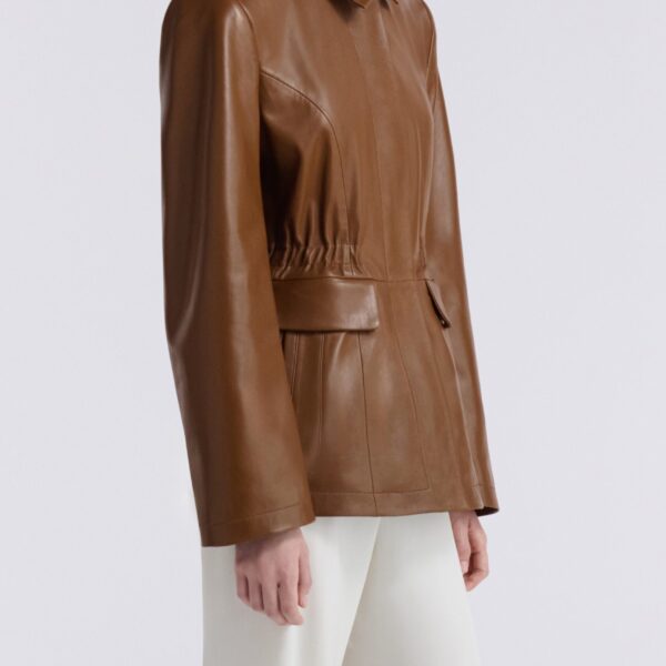 Nour Hammour Jackets Color | Wells Cinched Leather Jacket luxury leather Jackets from Coveti