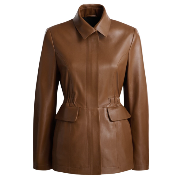 Nour Hammour Jackets Color | Wells Cinched Leather Jacket luxury leather Jackets from Coveti