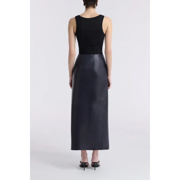 Nour Hammour Wrap Soft Leather Skirt, view 4