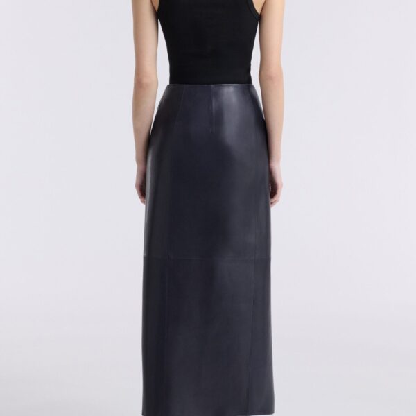 Nour Hammour Skirts Color | Wrap Soft Leather Skirt luxury leather Skirts from Coveti