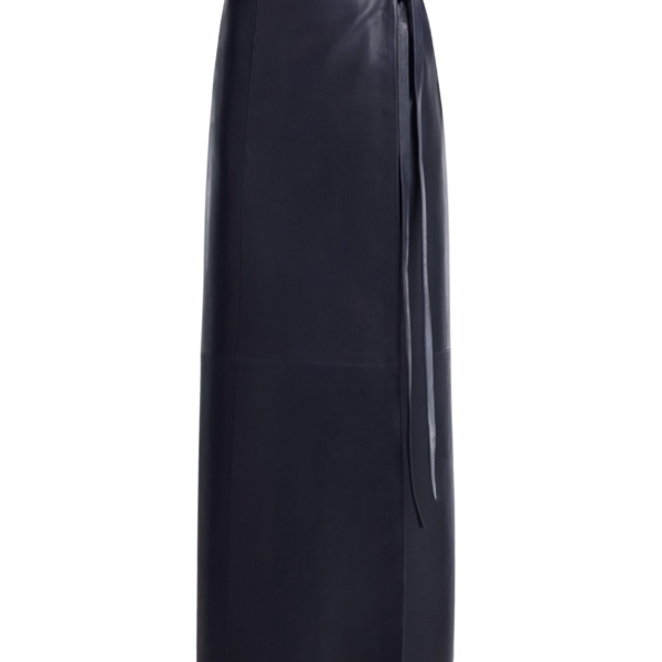 Nour Hammour Skirts Color | Wrap Soft Leather Skirt luxury leather Skirts from Coveti