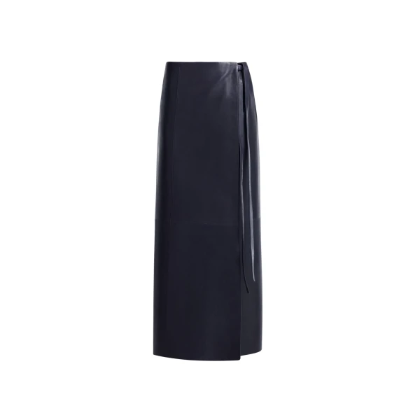 Nour Hammour Skirts Color | Wrap Soft Leather Skirt luxury leather Skirts from Coveti