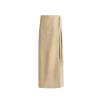 Nour Hammour Skirts Color | Wrap Soft Suede Skirt luxury leather Skirts from Coveti