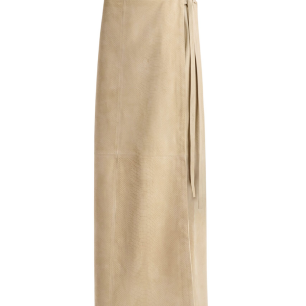 Nour Hammour Skirts Color | Wrap Soft Suede Skirt luxury leather Skirts from Coveti