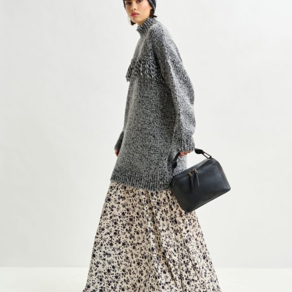 Essentiel Antwerp Off-white and black floral maxi skirt - Essentiel Antwerp Skirts - Colorful Belgian Design - Shop at Coveti