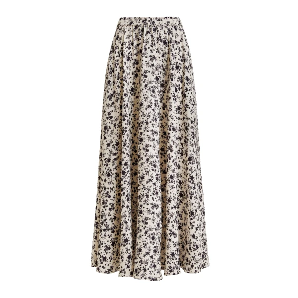 Essentiel Antwerp Off-white and black floral maxi skirt - Essentiel Antwerp Skirts - Colorful Belgian Design - Shop at Coveti