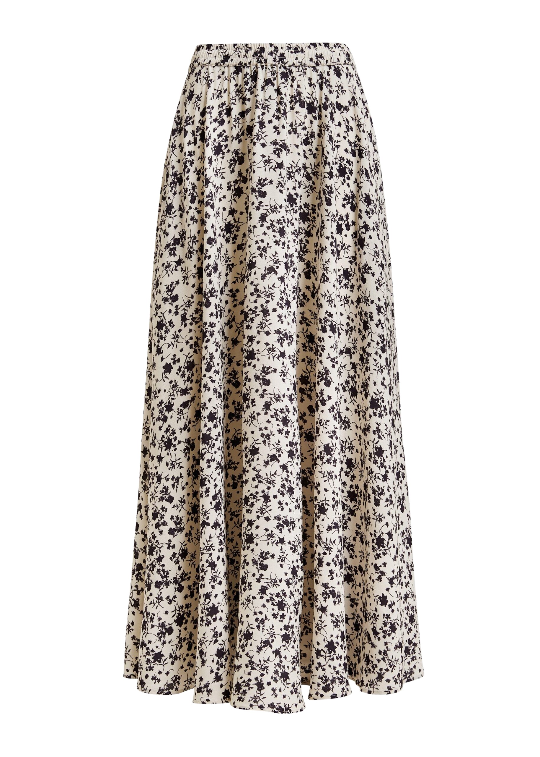 Essentiel Antwerp Off-white and black floral maxi skirt