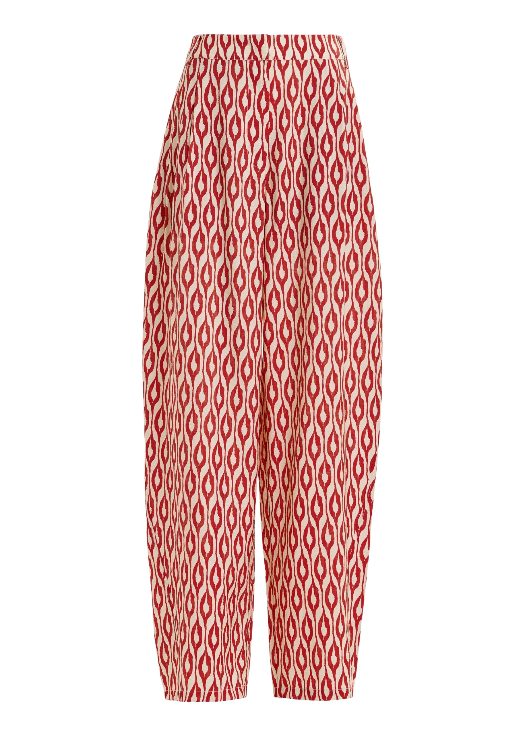 Essentiel Antwerp Orange and beige barrel-leg printed pants
