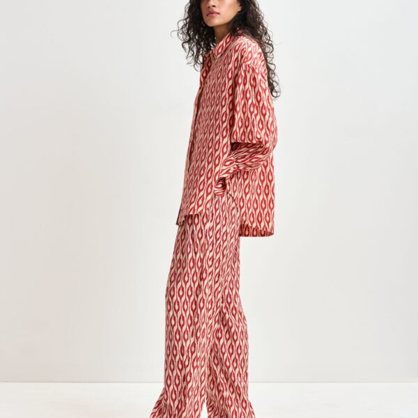 Essentiel Antwerp Orange and beige printed shirt - Essentiel Antwerp Shirts - Colorful Belgian Design - Shop at Coveti