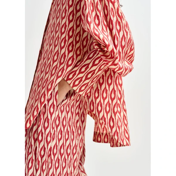 Essentiel Antwerp Orange and beige printed shirt, view 4